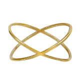 10k Yellow Gold Crossover Ring