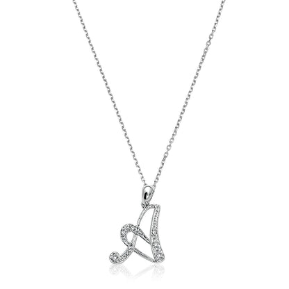 Classic Script Initial Diamond Necklace