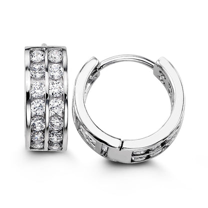 Stella CZ Double Row Huggies