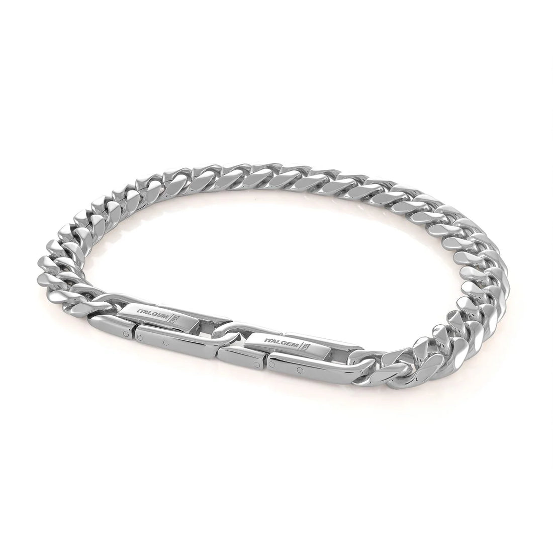 Stainless Steel Polished 7.7mm Cuban Link Bracelet by Ital Gem