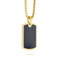 Engravable-Stainless Steel with Black Centre Tag Necklace by Ital Gem