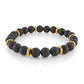 Black Onyx with Stainless Steel Beaded Bracelet by Ital Gem
