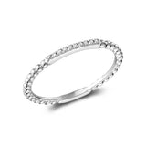 10k Gold Stackable Beaded Diamond Ring