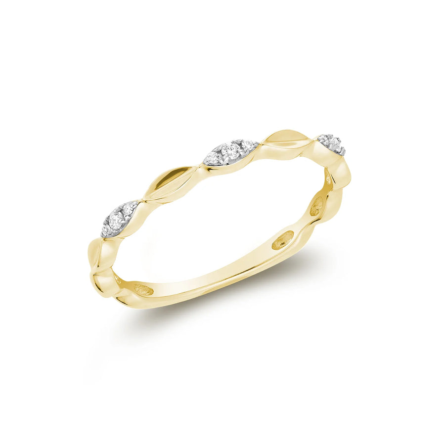 10k Gold Stackable Diamond Marquise Cut Ring