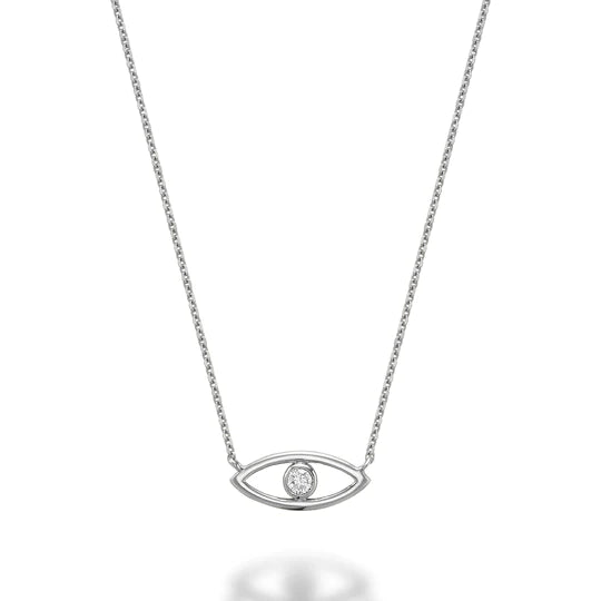 10k Gold Evil Eye Diamond Necklace