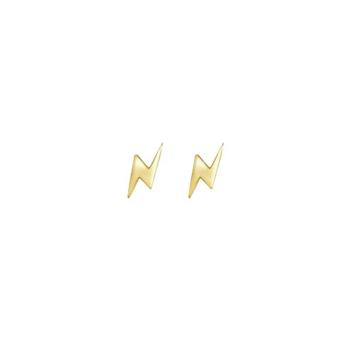 10k Gold Lightning Bolt Mini Stud Earrings
