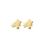 10k Gold Cluster Star Mini Stud Earrings