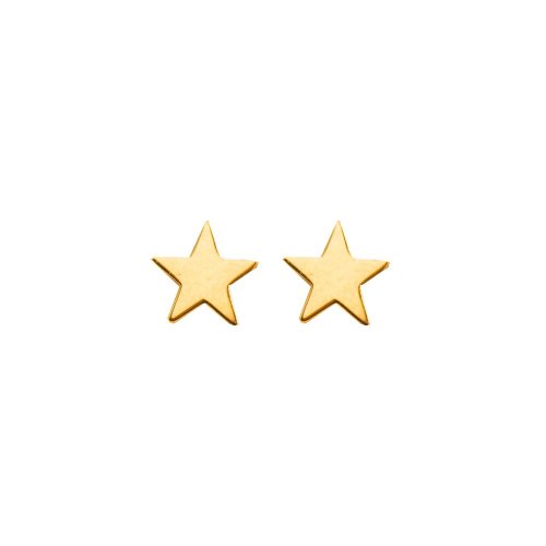10k Gold Single Star Mini Stud Earrings