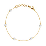 18k/925 Vermeil Spaced Pearl Bracelet