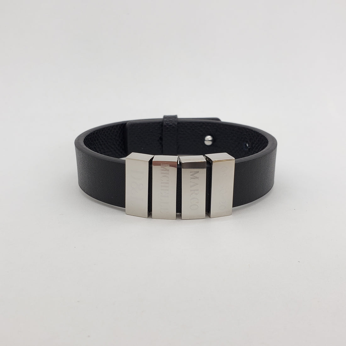 Personalized Leather Charm Bracelet