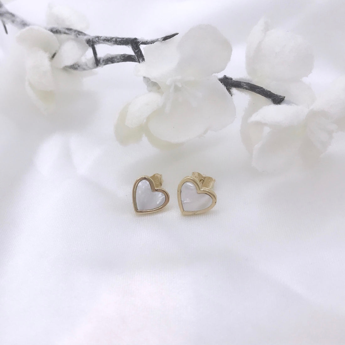 Timeless Pearl Heart Studs