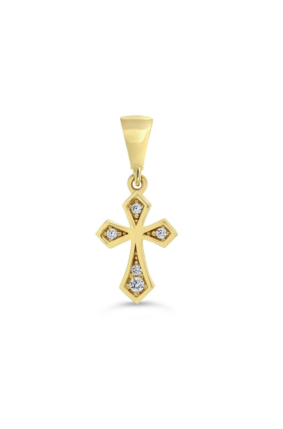 10k Gold Pointed Cross with CZ