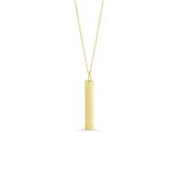 Engravable Bar- 10k Gold Vertical Bar Necklace