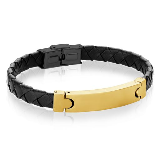 Engravable - Ralon 2.0 Stainless Steel Leather ID Bracelet