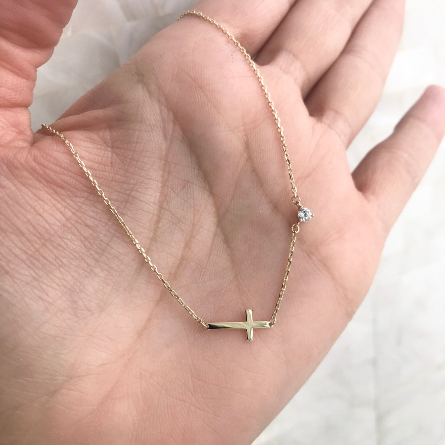 Tiny Cross Necklace – Jasel Jewelry