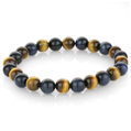 Blue and Yellow Tiger Eye Beaded Bracelet by Ital Gem