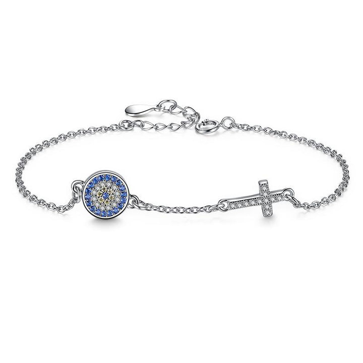 Evil eye and cross on sale bracelet