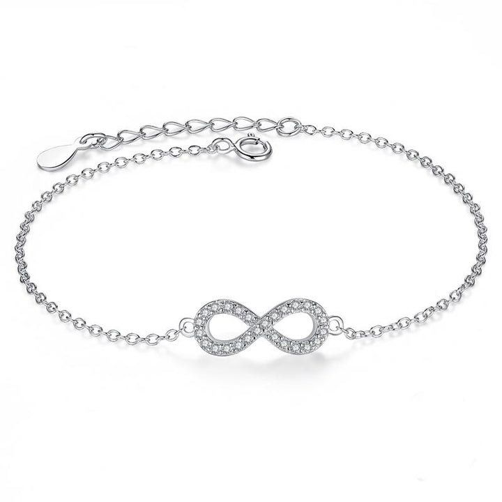 Sterling Silver Infinity with CZ Bracelet