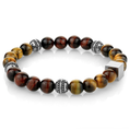Red and Brown Tiger Eye Beaded Bracelet by Ital Gem
