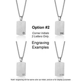 2 Tone Stainless Steel Dog Tag with 22" Rounded Box Chain