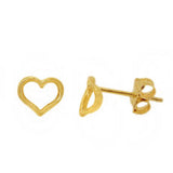 10k Gold Open Heart Stud Earrings