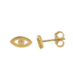 10k Gold Evil Eye Stud Earrings