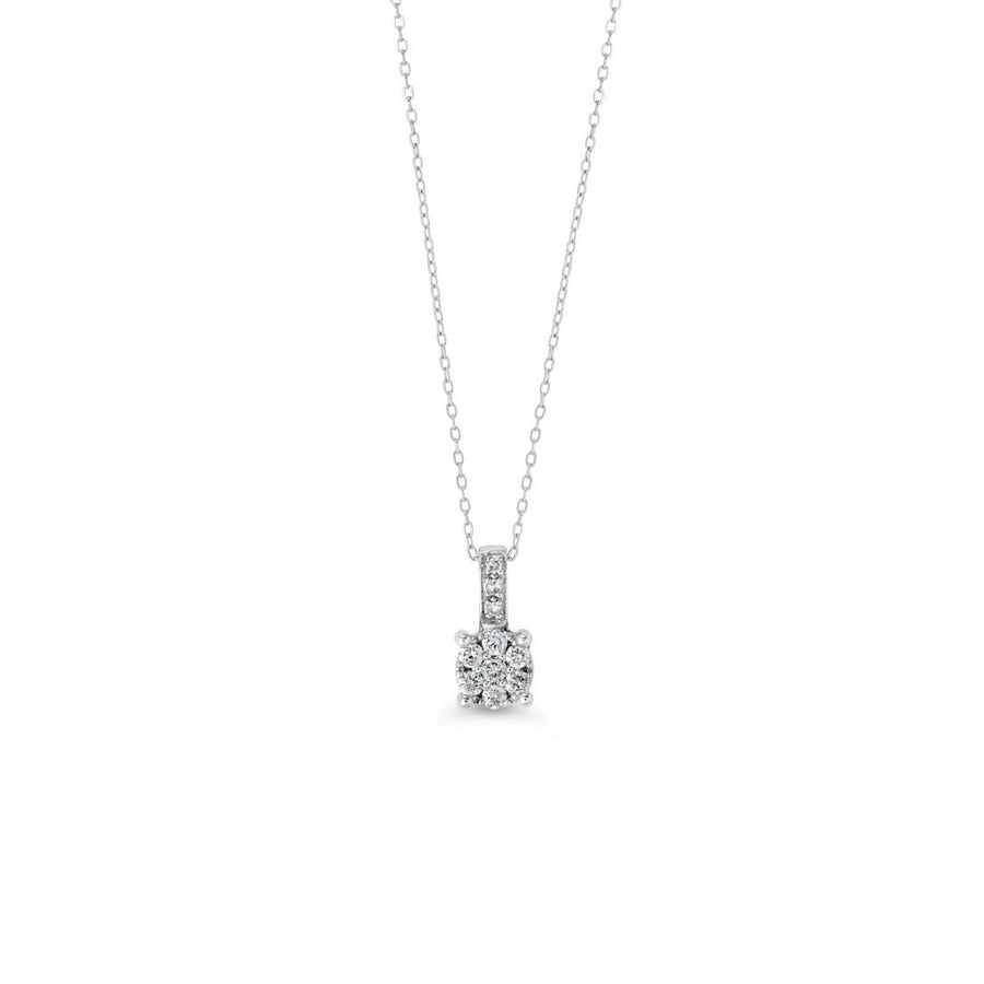Icicles Classic 10k Gold Diamond Cluster Necklace