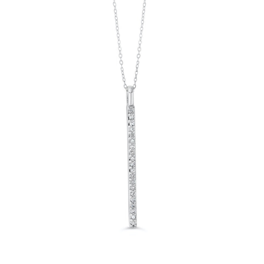 Icicles 10k Gold Diamond Bar Necklace