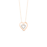 Icicles 10k Two Toned Gold Diamond Heart Necklace