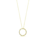 Icicles 10k Gold Circle Diamond Necklace