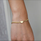 18k/925 Vermeil Chain with Heart Bracelet