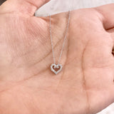 Icicles 10k Gold Diamond Heart Necklace