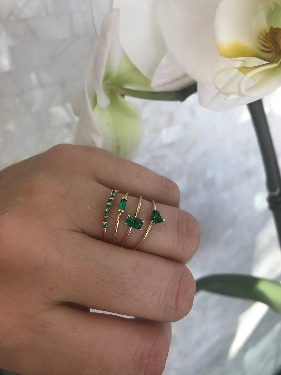 10K Yellow Gold Emerald Halo Engagement Ring | Ellsworth Jewelers |  Ellsworth, ME