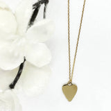 10k Gold Plain Elongated Heart Necklace Engravable