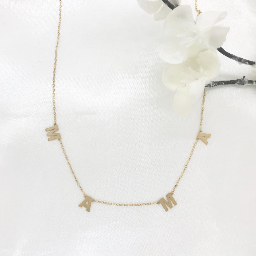 10k Gold MAMA Charm Necklace