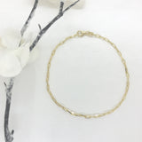 10k Gold Thin Paperclip Bracelet