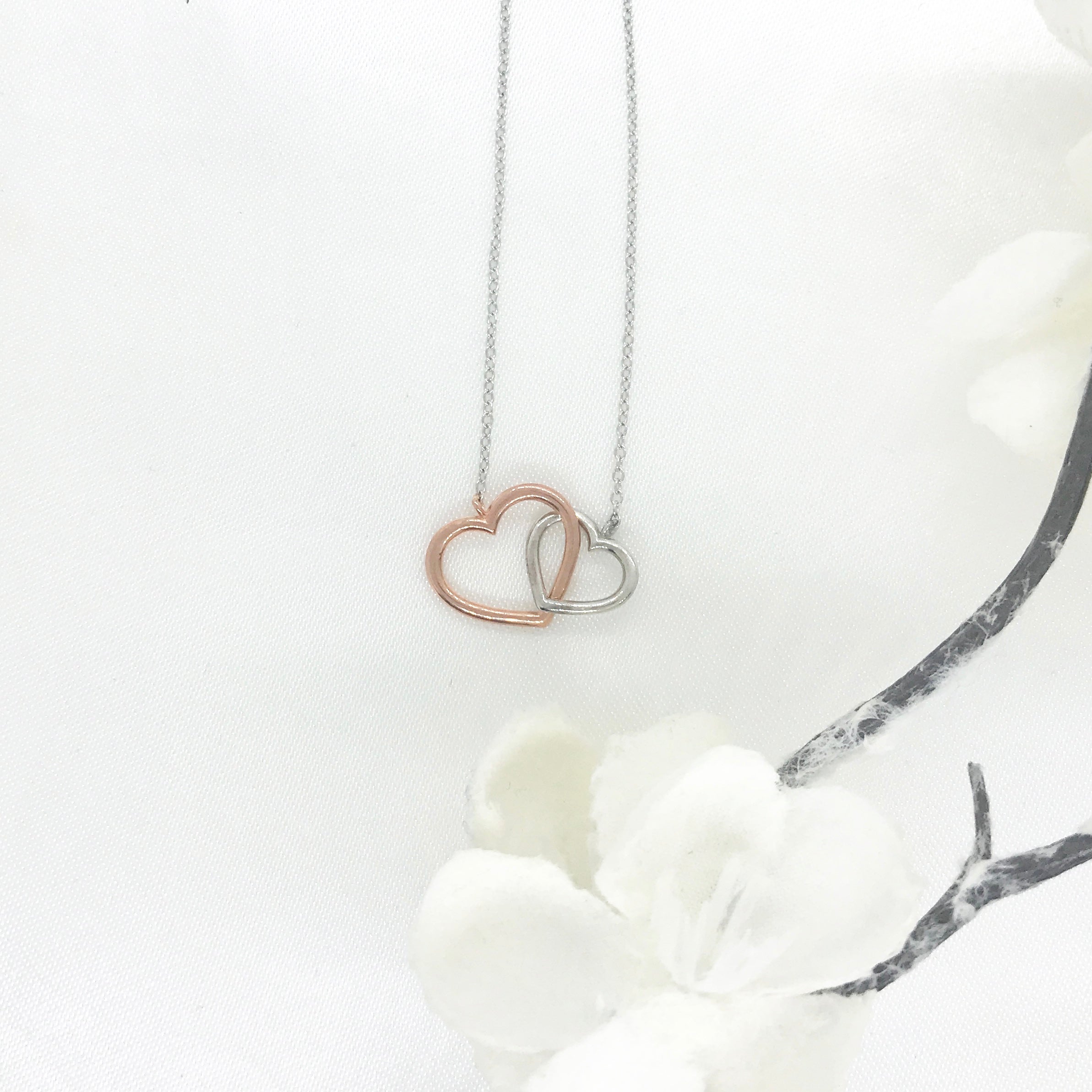 10k Gold Double Heart Necklace