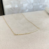 10k Gold Sparkle Cut Curved Bar Necklace