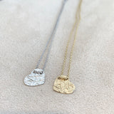 10k Gold Flat Slanted Heart Necklace