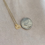 10k Gold Flat Slanted Heart Necklace