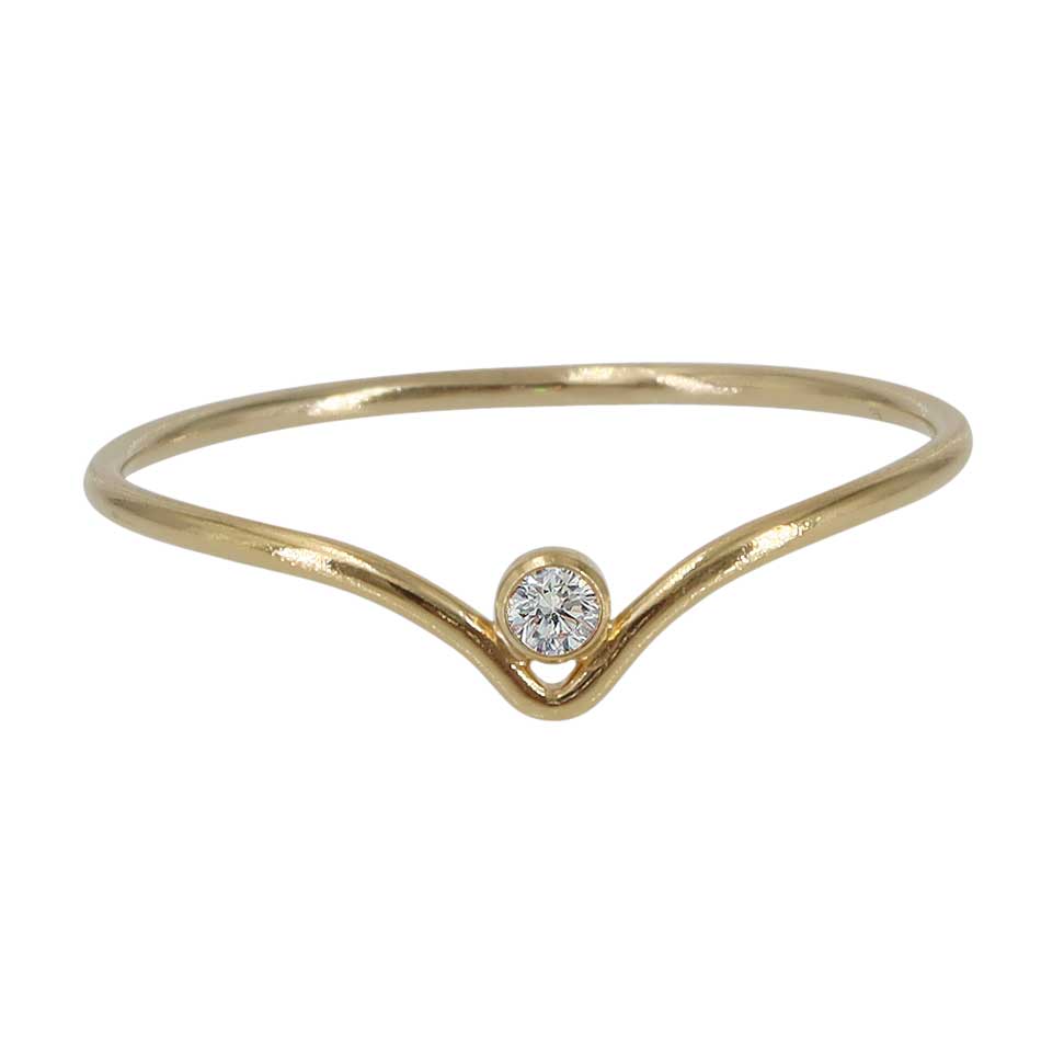 14k Gold Filled CZ Arrow Ring