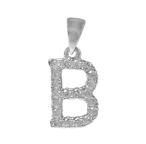 925 Sterling Silver CZ Initial Necklace