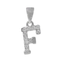 Sterling Silver CZ Initial Necklace