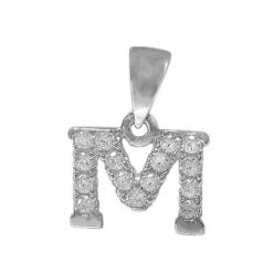 925 Sterling Silver CZ Initial Necklace