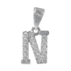 925 Sterling Silver CZ Initial Necklace