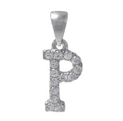 925 Sterling Silver CZ Initial Necklace