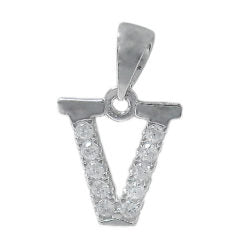 925 Sterling Silver CZ Initial Necklace