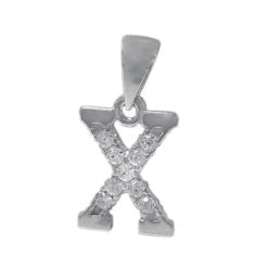 925 Sterling Silver CZ Initial Necklace