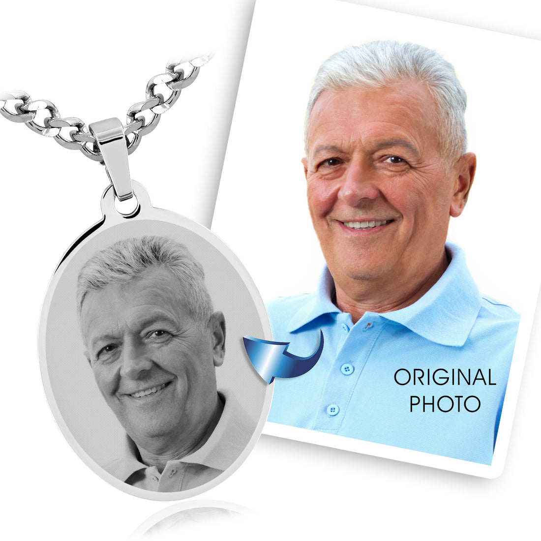 Oval Photo Necklace