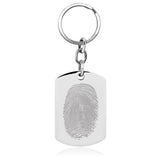 Oblong Stainless Steel Key Chain - Photo Engraving